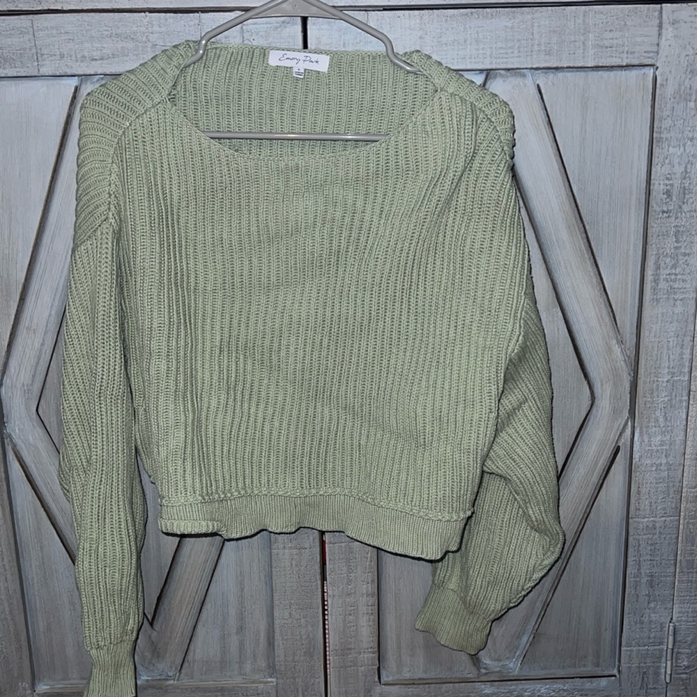 Emory Park Sage green cropped sweater